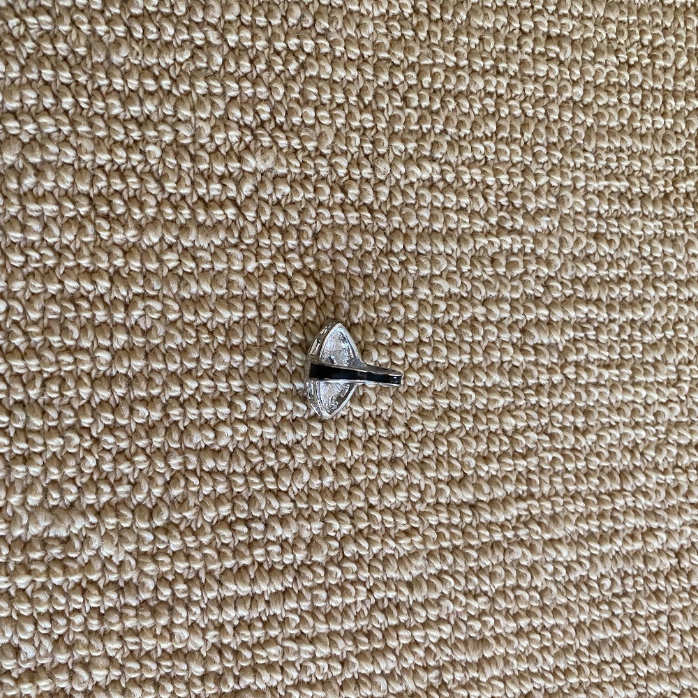 Black And Silver Gemstone Statement Ring - image 4